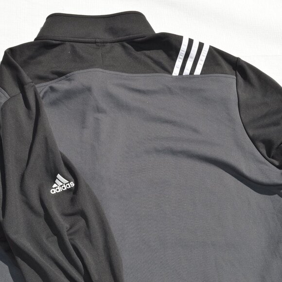 Adidas 3-Stripes Core 1/4 Zip Men's Sweatshirt - Carbon/Black Size XL (New) - Picture 10 of 11